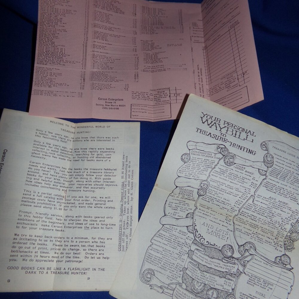 Vintage & Rare Treasure Hunting Ephemera Collection- Carson Enterprises